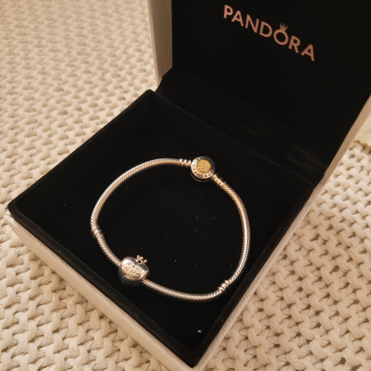 Pulsera 18Pulgadas Plata925 &Charm corazón