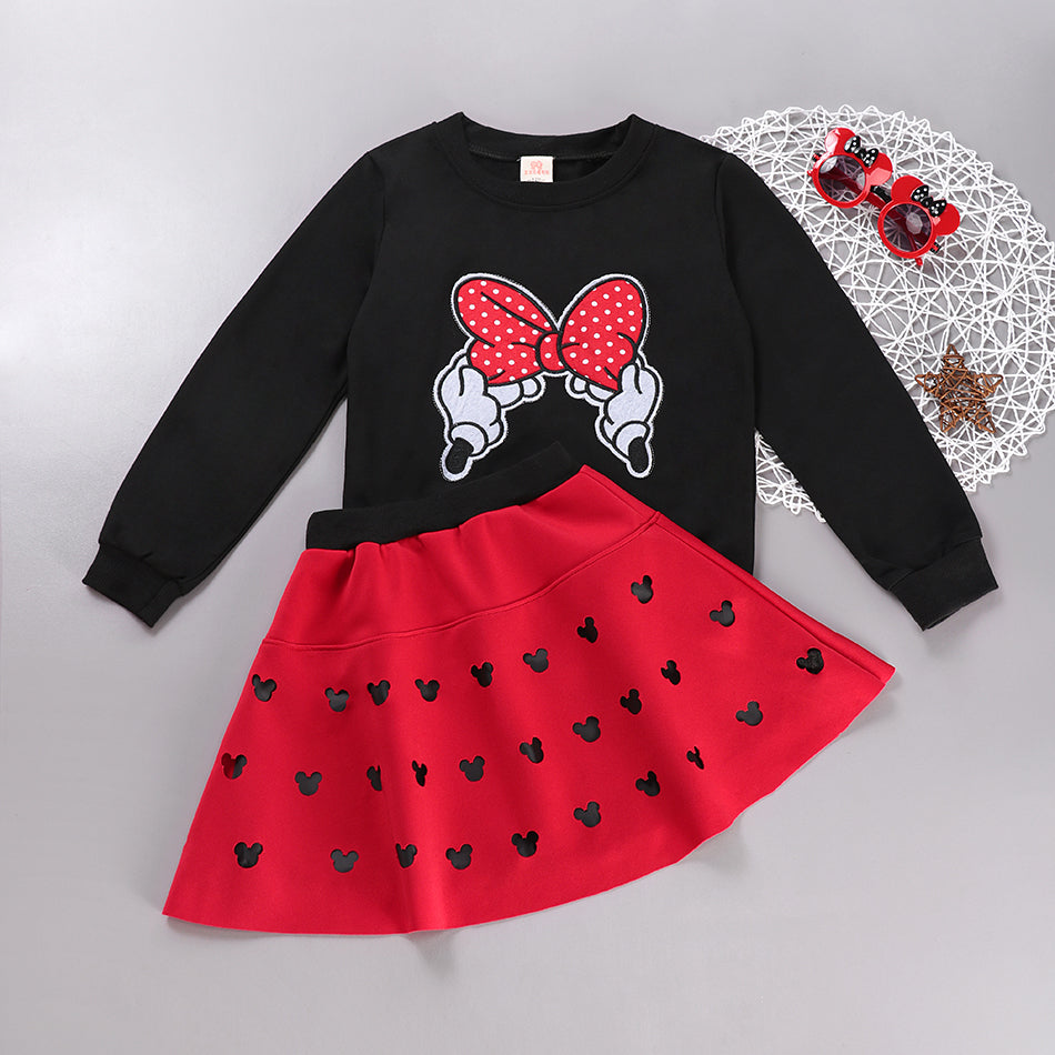 12Meses Set Niña 2Piezas minnie falda y top