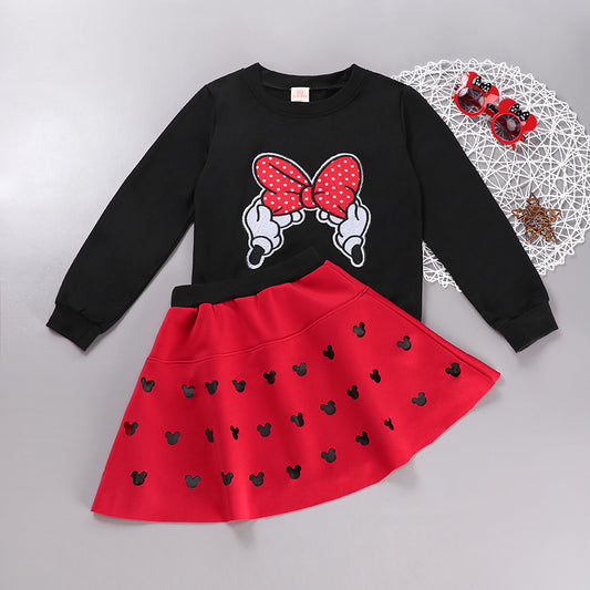 12Meses Set Niña 2Piezas minnie falda y top