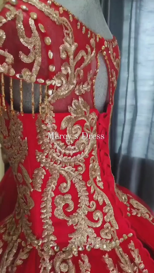 Vestido 15 años rojo Talla S-M